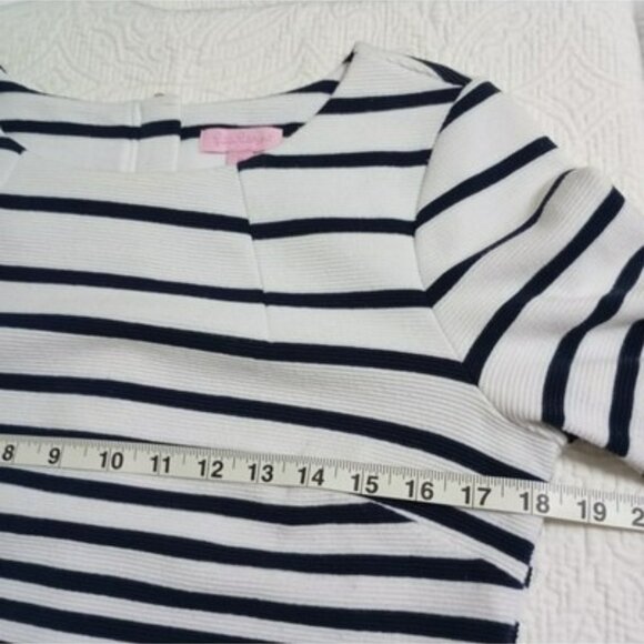 Lilly Pulitzer Womens Striped Navy & White Dress With Gold Button Details Size M - Picture 11 of 11
